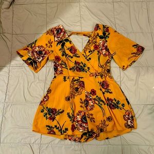 Yellow Floral Romper